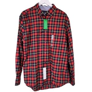 Tommy Hilfiger Red and Yellow Plaid Casual Shirt